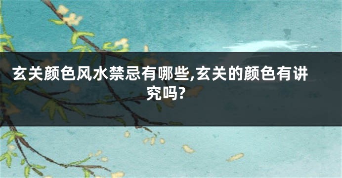 玄关颜色风水禁忌有哪些,玄关的颜色有讲究吗?