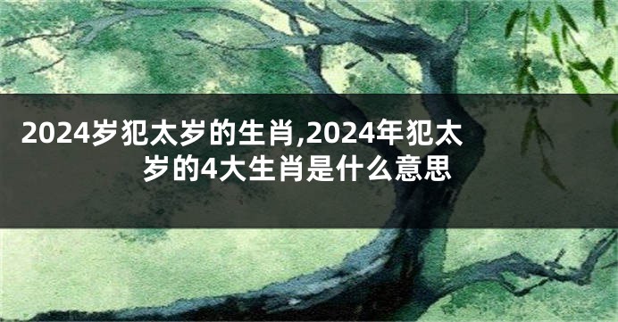 2024岁犯太岁的生肖,2024年犯太岁的4大生肖是什么意思