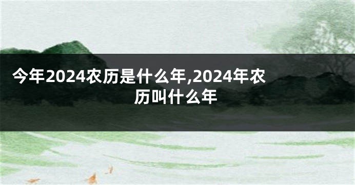 今年2024农历是什么年,2024年农历叫什么年