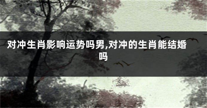 对冲生肖影响运势吗男,对冲的生肖能结婚吗