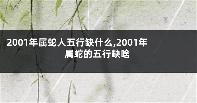 2001年属蛇人五行缺什么,2001年属蛇的五行缺啥