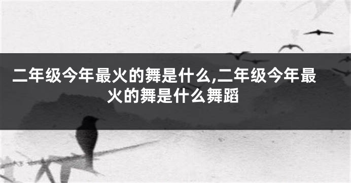二年级今年最火的舞是什么,二年级今年最火的舞是什么舞蹈