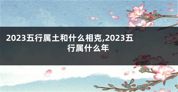 2023五行属土和什么相克,2023五行属什么年