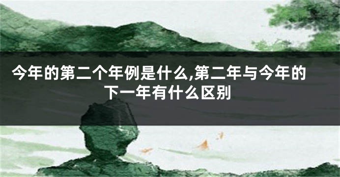 今年的第二个年例是什么,第二年与今年的下一年有什么区别