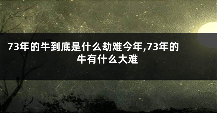 73年的牛到底是什么劫难今年,73年的牛有什么大难