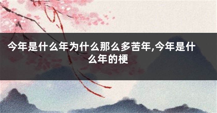 今年是什么年为什么那么多苦年,今年是什么年的梗