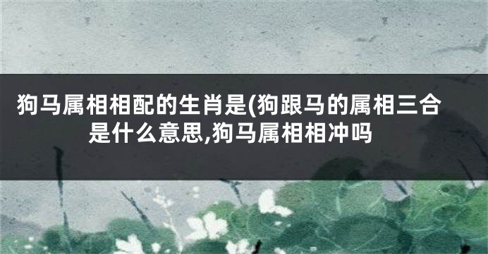 狗马属相相配的生肖是(狗跟马的属相三合是什么意思,狗马属相相冲吗