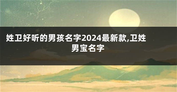 姓卫好听的男孩名字2024最新款,卫姓男宝名字