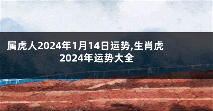 属虎人2024年1月14日运势,生肖虎2024年运势大全