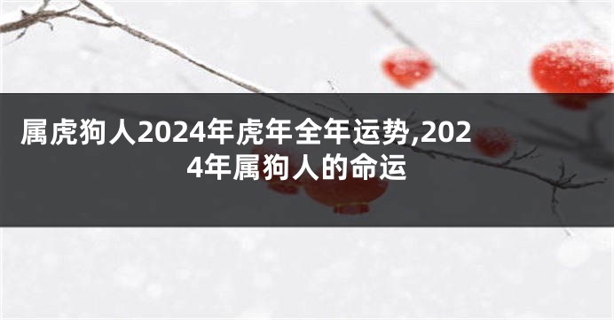 属虎狗人2024年虎年全年运势,2024年属狗人的命运