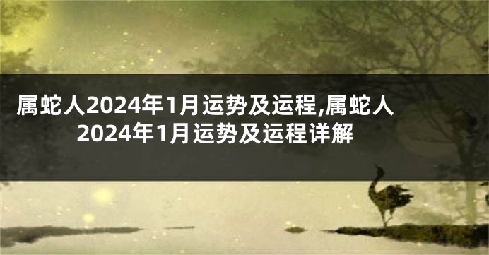 属蛇人2024年1月运势及运程,属蛇人2024年1月运势及运程详解