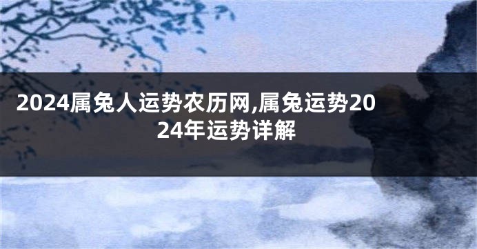 2024属兔人运势农历网,属兔运势2024年运势详解