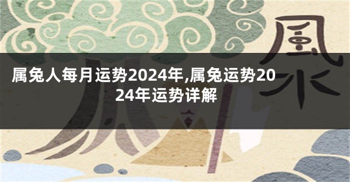 属兔人每月运势2024年,属兔运势2024年运势详解