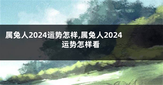 属兔人2024运势怎样,属兔人2024运势怎样看
