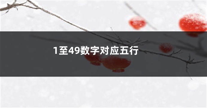 1至49数字对应五行