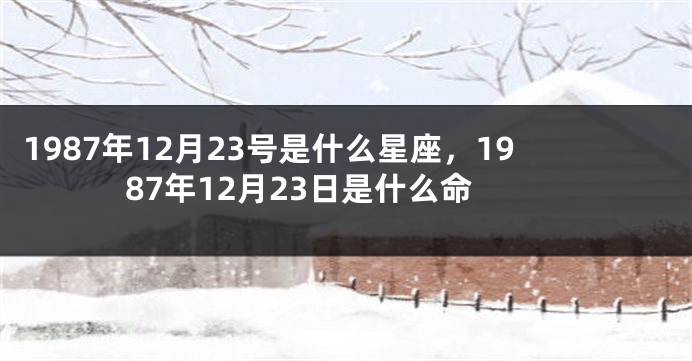 1987年12月23号是什么星座，1987年12月23日是什么命