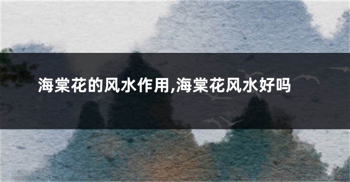 海棠花的风水作用,海棠花风水好吗