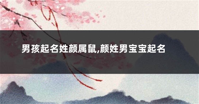 男孩起名姓颜属鼠,颜姓男宝宝起名