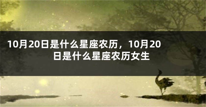 10月20日是什么星座农历，10月20日是什么星座农历女生