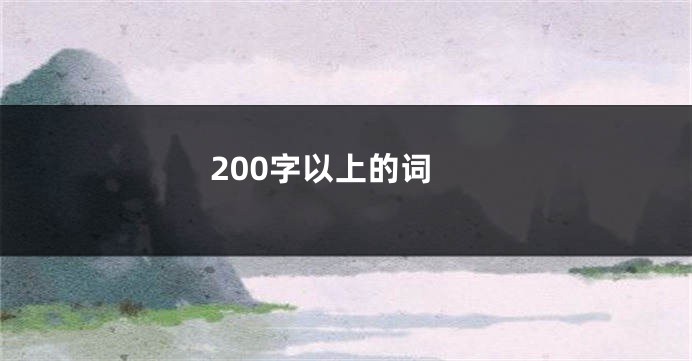 200字以上的词