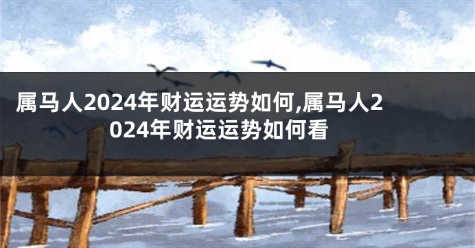 属马人2024年财运运势如何,属马人2024年财运运势如何看