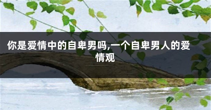 你是爱情中的自卑男吗,一个自卑男人的爱情观