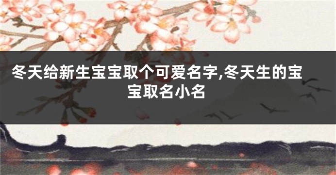冬天给新生宝宝取个可爱名字,冬天生的宝宝取名小名