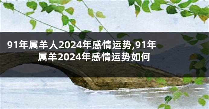 91年属羊人2024年感情运势,91年属羊2024年感情运势如何