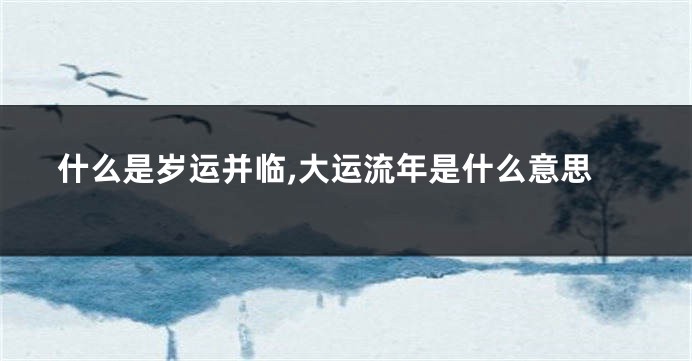 什么是岁运并临,大运流年是什么意思