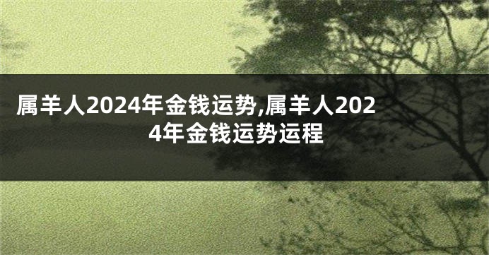 属羊人2024年金钱运势,属羊人2024年金钱运势运程