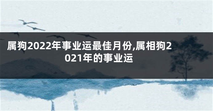 属狗2022年事业运最佳月份,属相狗2021年的事业运