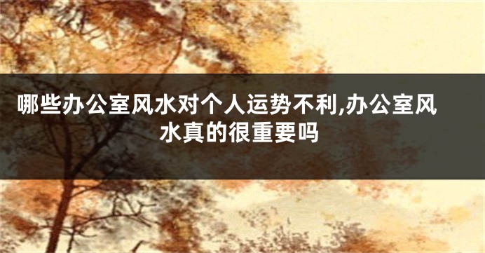 哪些办公室风水对个人运势不利,办公室风水真的很重要吗