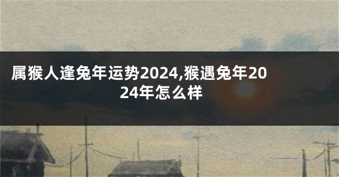 属猴人逢兔年运势2024,猴遇兔年2024年怎么样