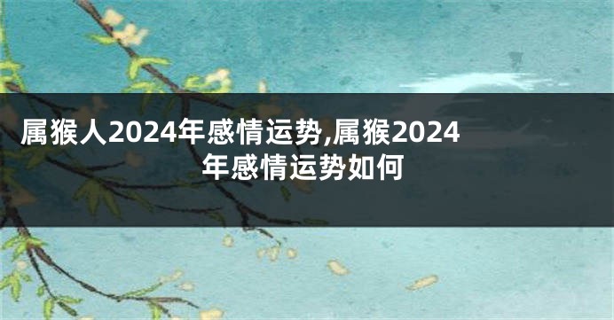 属猴人2024年感情运势,属猴2024年感情运势如何