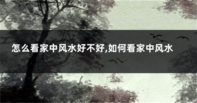 怎么看家中风水好不好,如何看家中风水