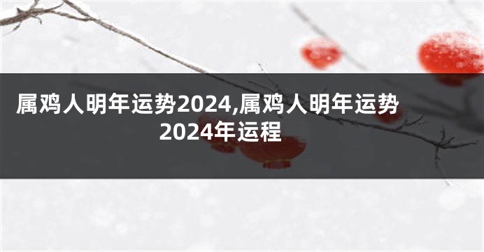 属鸡人明年运势2024,属鸡人明年运势2024年运程