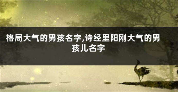 格局大气的男孩名字,诗经里阳刚大气的男孩儿名字