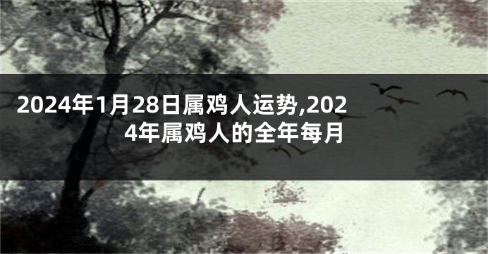2024年1月28日属鸡人运势,2024年属鸡人的全年每月