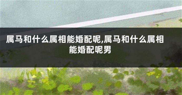 属马和什么属相能婚配呢,属马和什么属相能婚配呢男