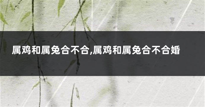 属鸡和属兔合不合,属鸡和属兔合不合婚