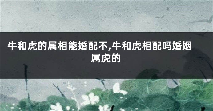 牛和虎的属相能婚配不,牛和虎相配吗婚姻属虎的