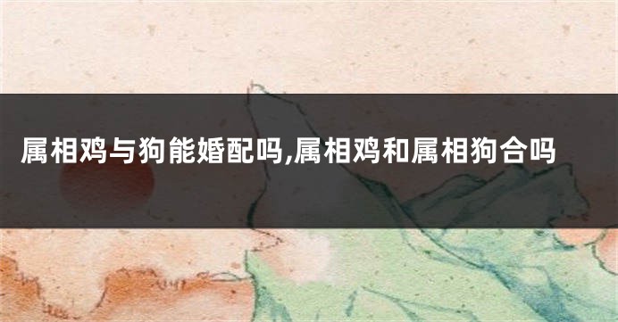 属相鸡与狗能婚配吗,属相鸡和属相狗合吗