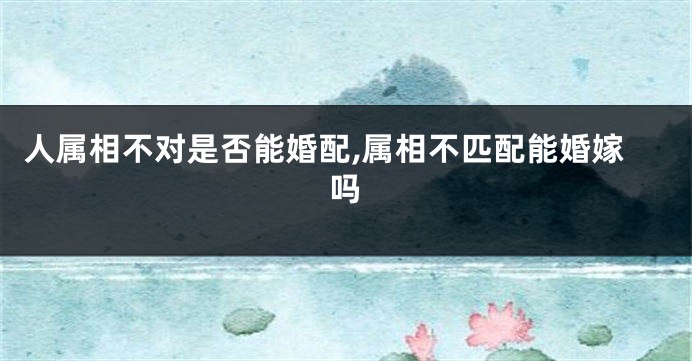 人属相不对是否能婚配,属相不匹配能婚嫁吗