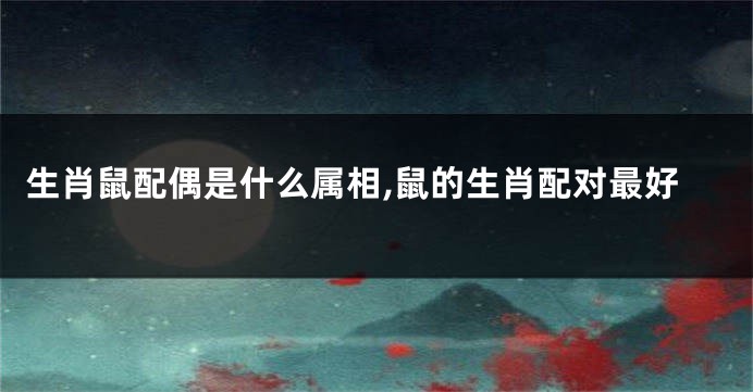 生肖鼠配偶是什么属相,鼠的生肖配对最好