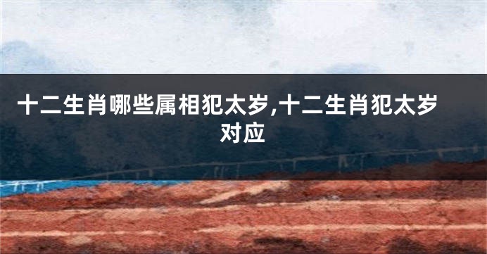十二生肖哪些属相犯太岁,十二生肖犯太岁对应