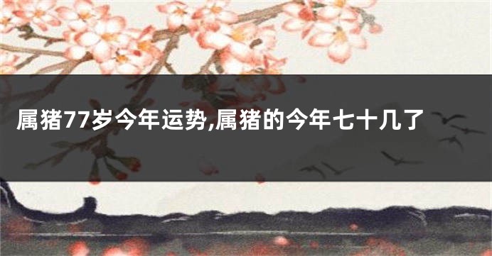 属猪77岁今年运势,属猪的今年七十几了