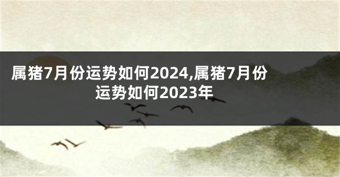 属猪7月份运势如何2024,属猪7月份运势如何2023年