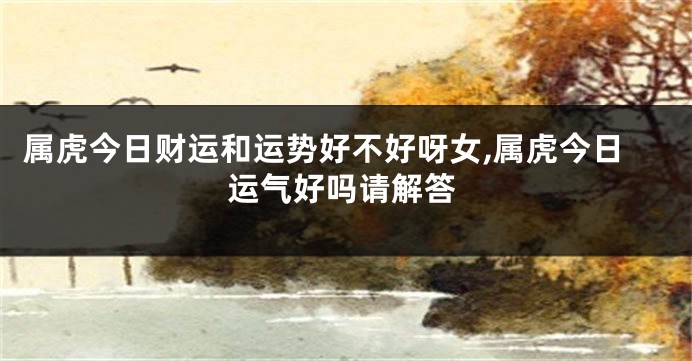 属虎今日财运和运势好不好呀女,属虎今日运气好吗请解答