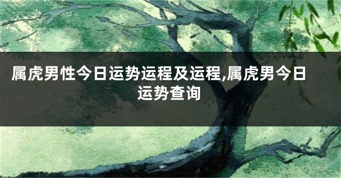 属虎男性今日运势运程及运程,属虎男今日运势查询