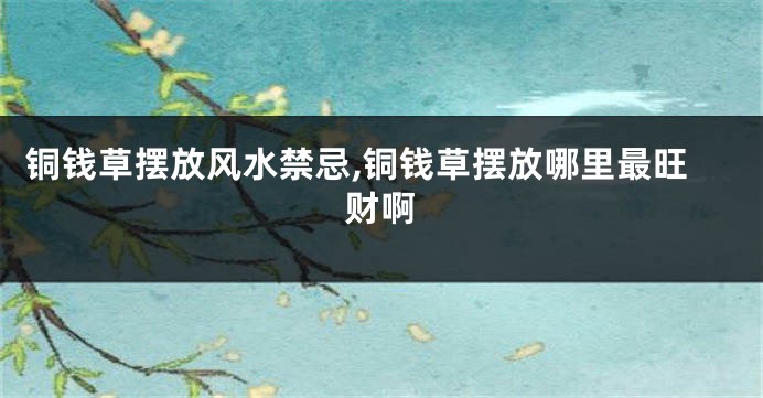 铜钱草摆放风水禁忌,铜钱草摆放哪里最旺财啊